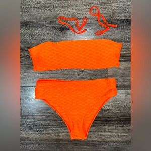 Brand New Orange Bikini with Removable Straps Large